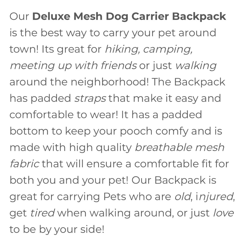 Deluxe Mesh Padded Dog Carrier Backpack- Up to 6 Pounds - Picture 6 of 16